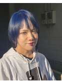 ★青いヘアカラーのショートヘア★【SOMEBRIDGE 亀有】