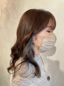 ベレッタ 楠葉店(veretta.) 耳かけも可愛いシルバーインナーカラー 喜多朝也/30代/40代/50代