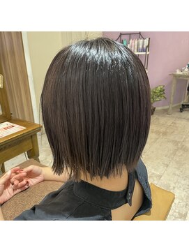 ウルカ 川口店(ulQua) 黒髪ココアベージュボブウルフグレージュカラー