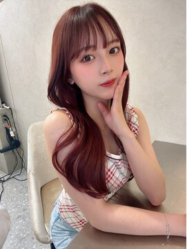 ロンド マーレ 天神大名店(Lond mare) ピンクブラウン/暖色カラー/カシスピンク/韓国ヘア/顔周りカット