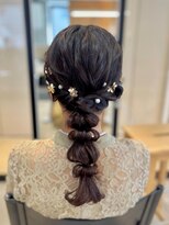 ニカイ(2F) 編みおろしポニー　玉ねぎアレンジ　ヘアセット