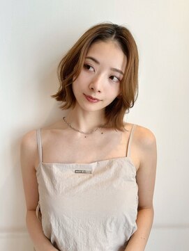 ミンクスリッカ 表参道(MINX RICCa) 【MINX RICCa-ミンクスリッカ-】小顔外はねミディアムアッシュ