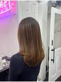 ブラウンカラーレイヤーカット