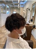 黒髪ボブルフネビージュ小顔ワンレンスペインカール