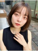 レイヤーボブワンカールボブサイドバングシースルーバング
