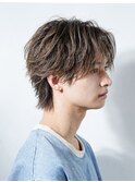 【alpha 新宿】センターパート×フェザーパーマ