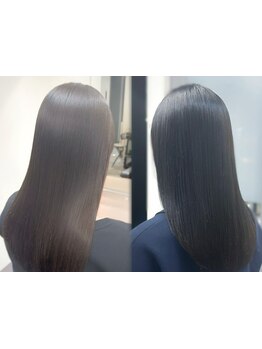 ダメージレスで今までにない自然な仕上がりのストレートに♪縮毛矯正×カラーもOK◎