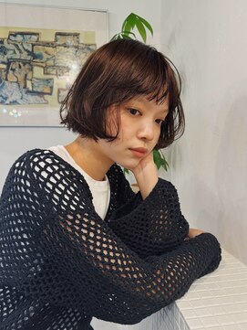 ヒュージ 表参道(huge) ショートボブ/ミニボブ/ニュアンスパーマ/顔周りカット/20代30代