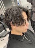 波巻きパーマセンターパート　【下北沢/men's/メンズパーマ】