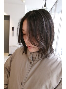 カイラ(KAILA) 大人抜け感ボブ/顔まわりカット/秋カラー/オリーブブラウン福本