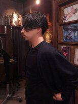 ブロック ジャポン(bloc japon)&nbsp;センターパート毛流れパーマミディアム メンズショート/池田裕和