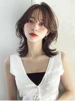 テーラヘアー つくば研究学園店(TELA HAIR)&nbsp;ミディアムウルフ×マロンベージュ【TELA HAIR つくば研究学園】