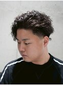 MEN'S/ツイストスパイラル×テーパーフェード/サイドパート