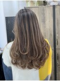 ハイライトバレイヤージュダブルカラーケアブリーチ20代30代