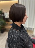【ショートボブ】シンプルでナチュラルな艶アッシュの美人ヘア