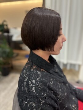 ファースト 長町店(first) 【ショートボブ】シンプルでナチュラルな艶アッシュの美人ヘア