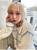 ダークアッシュ/ミディアムレイヤーカット［髪質改善/縮毛矯正］