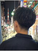 ツーブロックビジネスショートフェードスパイラルツイストパーマ
