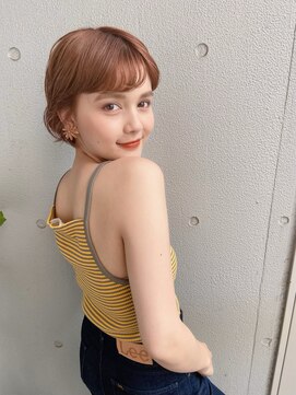 マルツ 銀座(maltu) ショートヘアことりベージュニュアンスカラー前髪あり