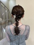 ミディアム編みおろしヘア＊結婚式お呼ばれオケージョンヘア
