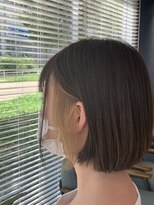 アース 三田南ウッディタウン店(HAIR&MAKE EARTH)&nbsp;大人インナーカラー耳掛け切りっぱなし大人ボブ
