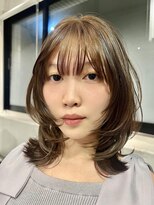 ハッシュカットニュアンスカラー簡単スタイリングウェーブヘア