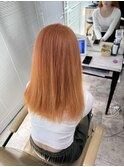 ペールオレンジケアブリーチ夏アプリコットオレンジ所沢韓国