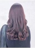 チェリーブラウン顔周りレイヤー韓国ヘア美髪ロング_ba354891
