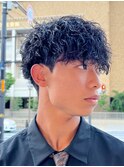 シャドウパーマメンズカットスパイラルパーマツイスパ波巻き