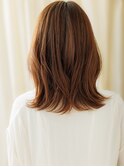 オレンジベージュくびれミディアムロングウルフZ上尾30代40代