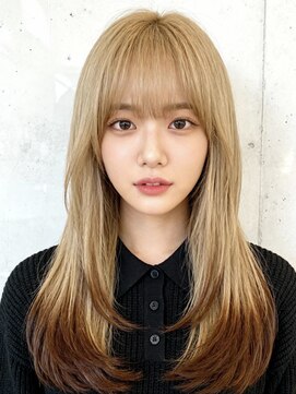 エイチ 大阪梅田(H) ハイライトクラゲヘアミニボブ成人式パーマミディアム裾カラー
