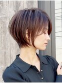 ショートボブ髪型30代40代50代前髪あり前髪無し面長丸顔【西村ss