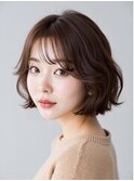 ブリーチなしで透明感/ブラウン/ボブパーマ/二子玉川/30代40代