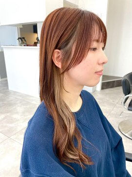 レノ(RENO) オレンジブラウン×インナーベージュ@20代30代40代