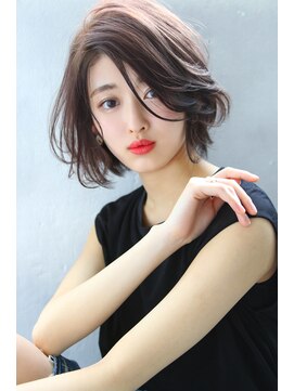 ブラン 栄(Blanc) 【Blanc】レイヤーカットボブ＿ブラウングレージュ