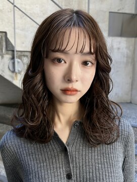 メゾンアクア 表参道(Maison ACQUA) +ウェーブミディアム似合わせカットボブパーマミディアムパーマ