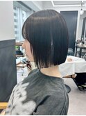 小顔タッセルボブ×ぱつっとボブ[美髪/縮毛矯正/酸性ストレート]