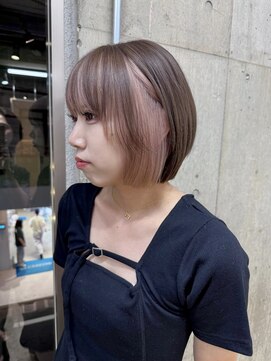 サンク 原宿 表参道(cinq) ダブルカラーヘーゼルグレージュオリーブベージュカラーブリーチ