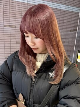 ビーハイブ 仙台駅前店(Behive) ピンクベージュ/ブリーチ/ミディアムセミロング/10代20代