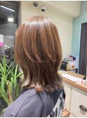 ミディアム髪型ひし形小顔レイヤーカット30代40代50代【越谷】