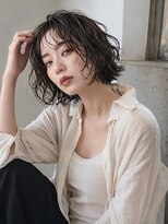 アディクト イースト 東陽町東口(addict EAST) レイヤーミディアム_ミルクティブラウン_ワンホンパーマ