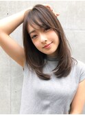 20代 30代 ◎ 厚めバング ローライト アッシュブラウン
