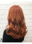 【艶ハイトーンカラー】韓国アイドル風ナチュラルオレンジ