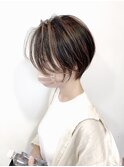 ナチュラルハイライト×ショートボブ