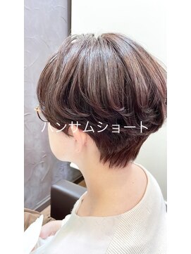ヘアーアンドメイクサワ 佐久店(sawa) ピンクアッシュカラー大人カジュアルハンサムショート
