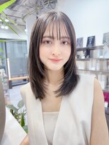 ファンナギンザ(FaNNa ginza) フェイスレイヤー/小顔カット/グレージュ/シースルーバング