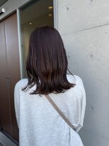 アチーブ ヘア デザイン(achieve hair design)&nbsp;ウォームブラウン切りっぱなし外ハネミディナチュラル透明感