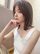 イメチェンフルバングハッシュカット前髪パーマブルージュ