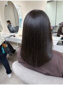 イメチェンハッシュカットフルバング似合わせレッドブラウン