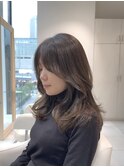 セミロング/ロング/レイヤー/くびれ巻き/シースルー前髪